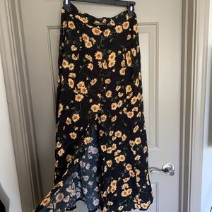 vintage high waisted floral skirt